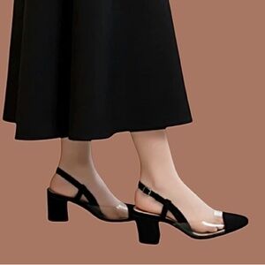 🔥NWOT! HOCK! “CRYSTALLINE” SLINGBACK TRANSPARENT MULES! SO COOL & UNIQUE! 🔥